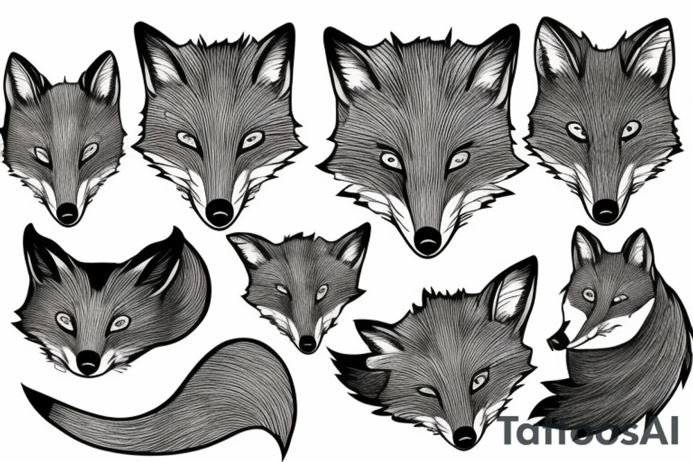 Ferocious fox tattoo idea