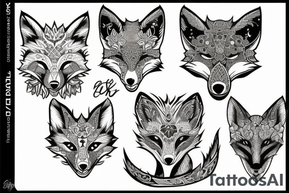 Ferocious fox tattoo idea