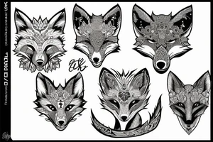 Ferocious fox tattoo idea