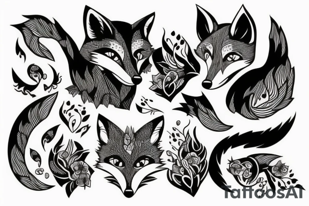 Ferocious fox tattoo idea