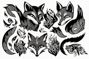 Ferocious fox tattoo idea