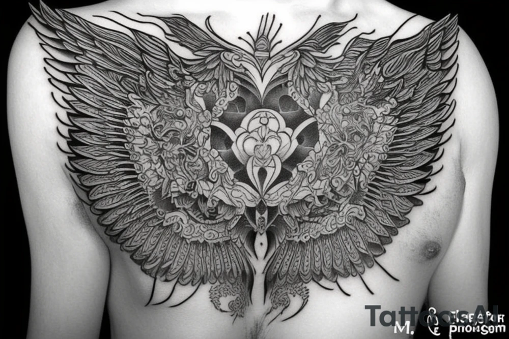 Shpongle with big wide wings tattoo idea