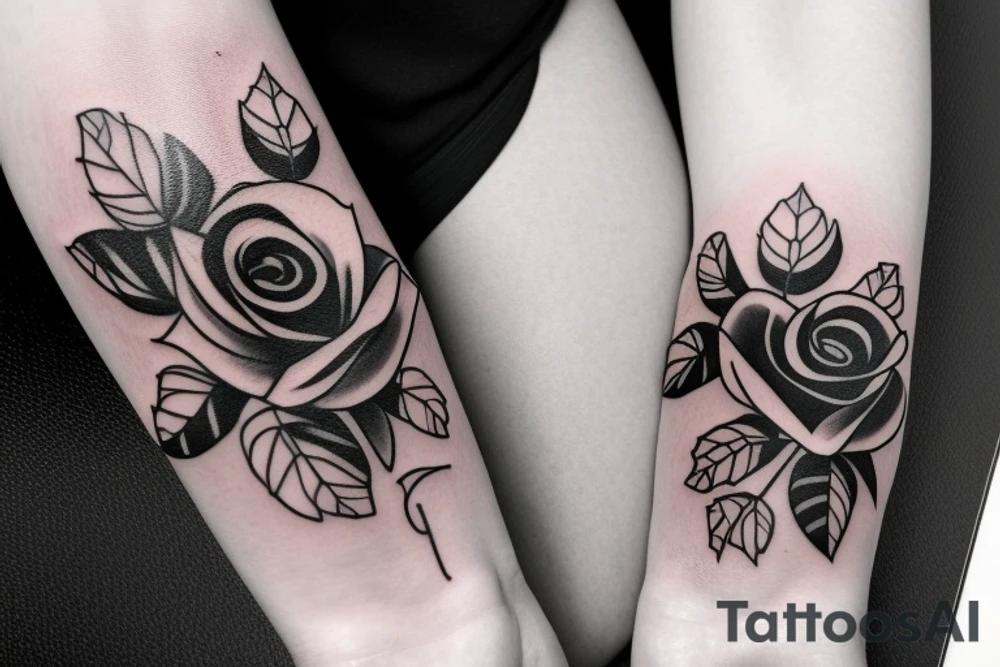Italian mafia roses tattoo idea