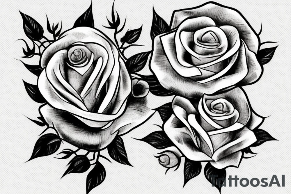 Italian mafia roses tattoo idea