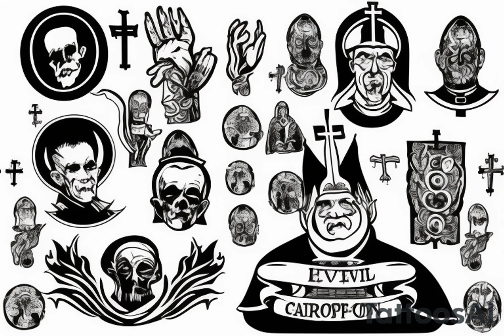 An evil catholic bishop tattoo idea