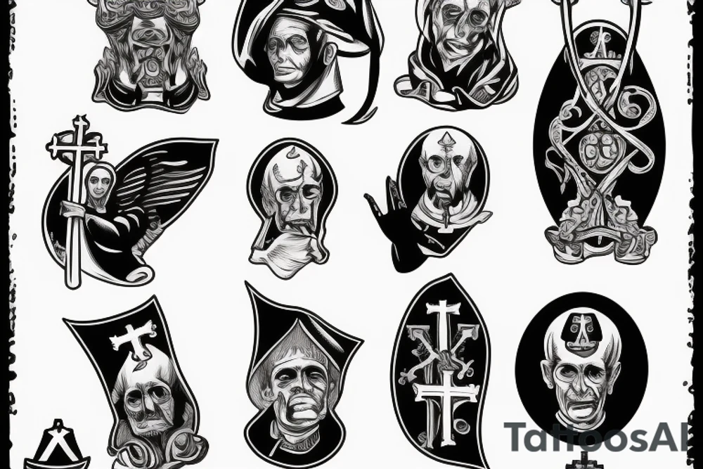 An evil catholic bishop tattoo idea