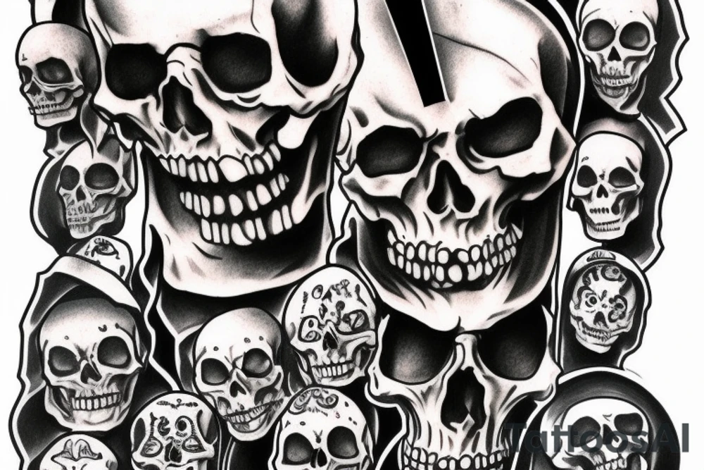 An evil catholic bishop skeleton tattoo idea