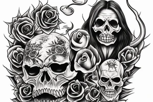 An evil bishop skeleton tattoo idea