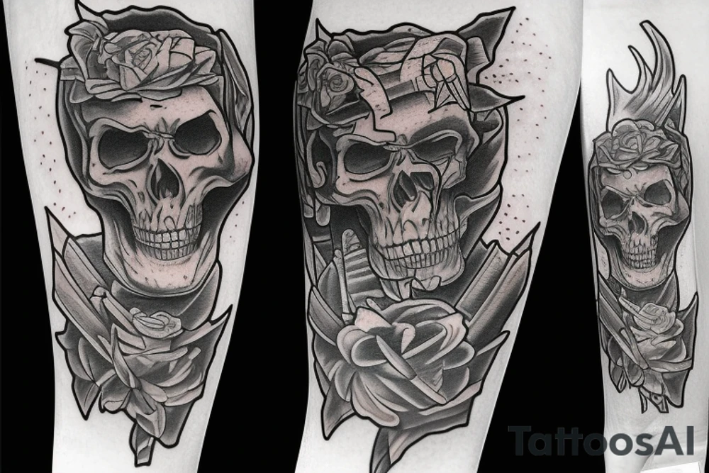 An evil bishop skeleton tattoo idea