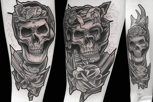 An evil bishop skeleton tattoo idea