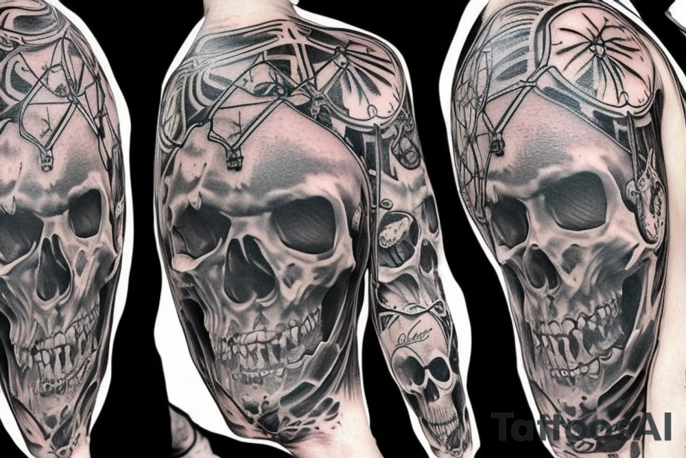 evil bishop skeleton tattoo idea