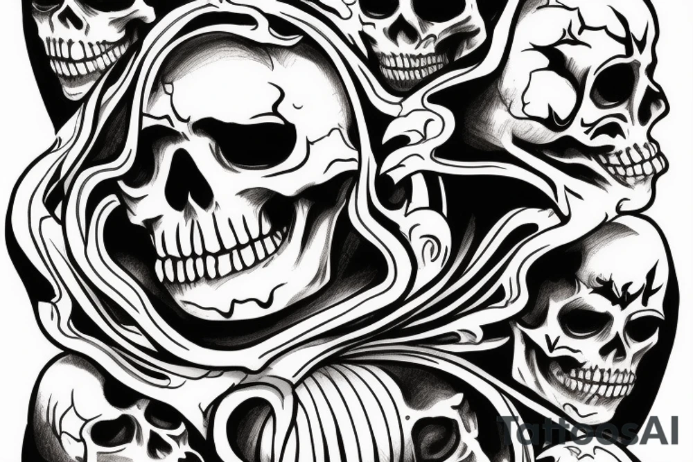 evil skeleton wearing a mitre tattoo idea