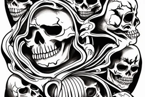 evil skeleton wearing a mitre tattoo idea