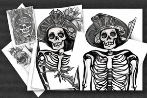 skeleton wearing a mitre tattoo idea