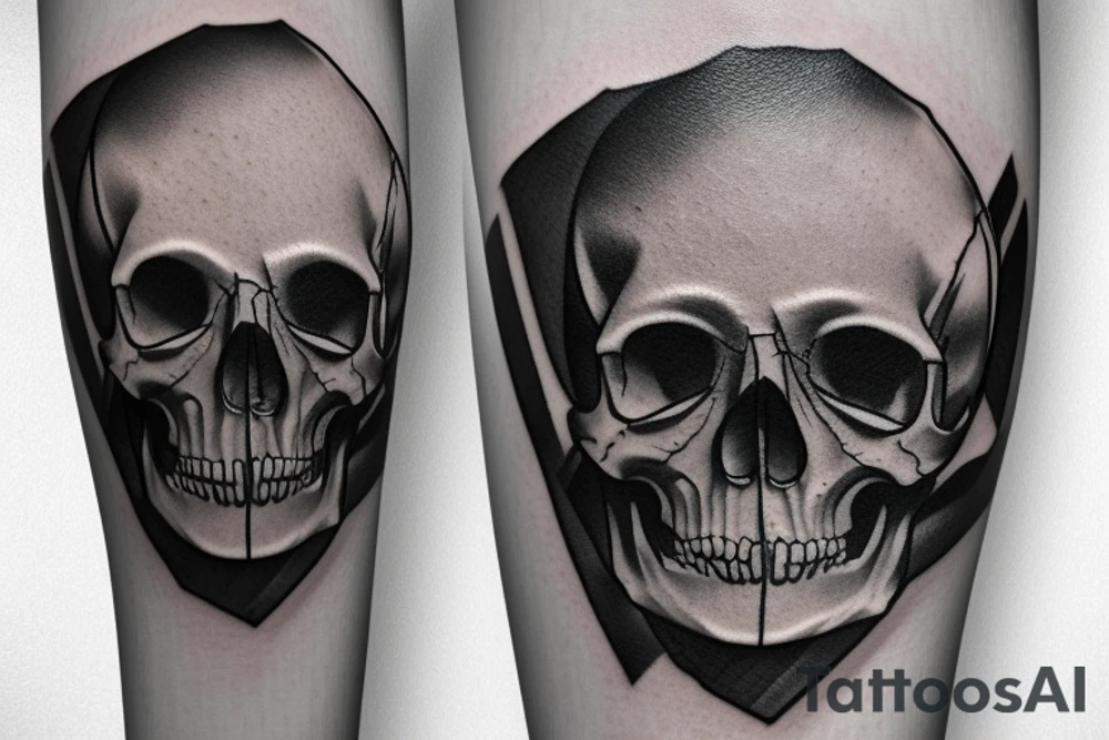 skull wearing a mitre tattoo idea