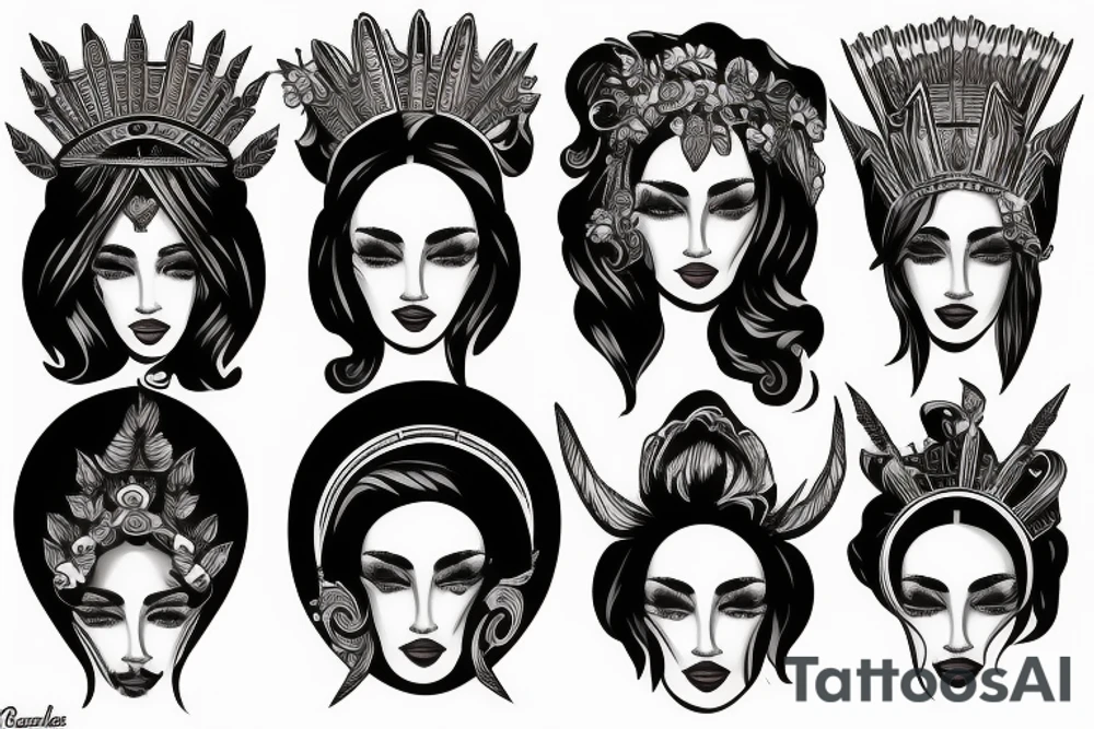 Mitre head dress tattoo idea