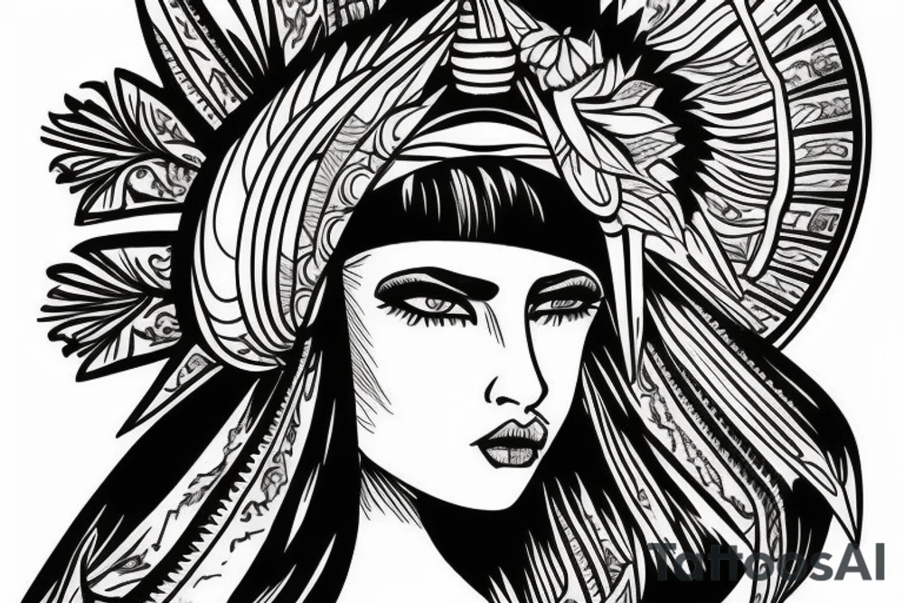 Mitre head dress tattoo idea