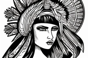 Mitre head dress tattoo idea