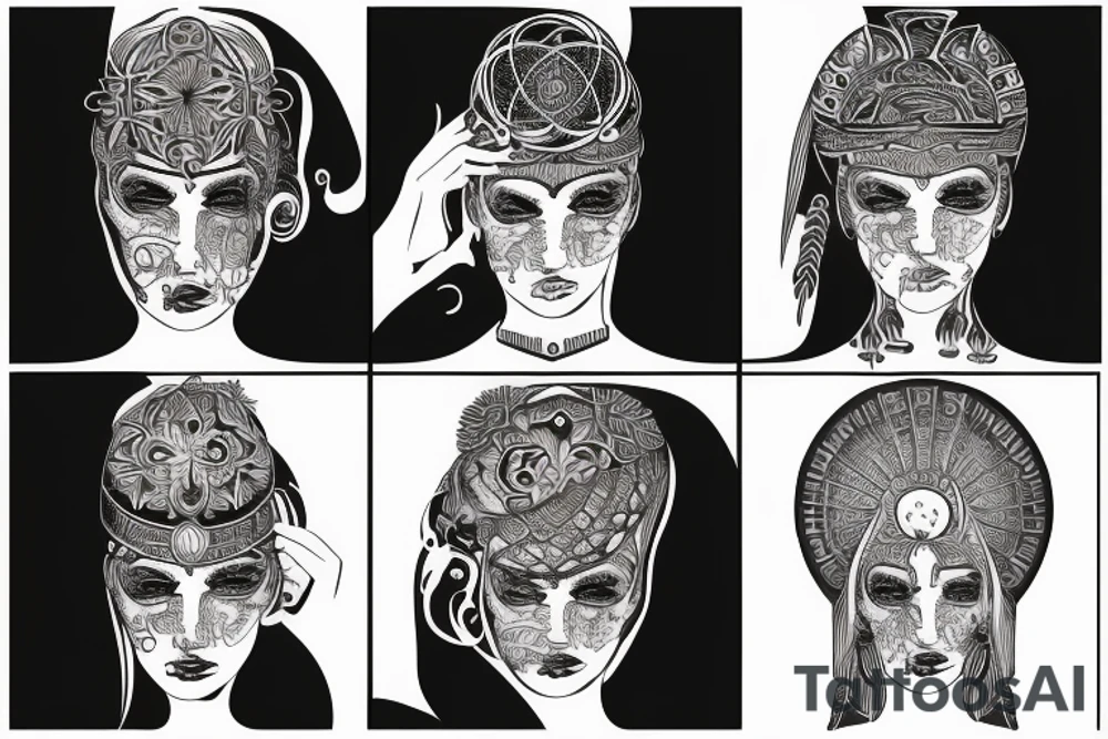 Eclessiatical head dress tattoo idea