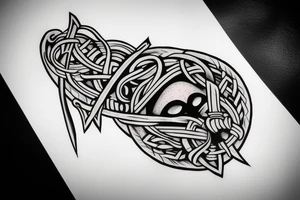 Viking head dress tattoo idea