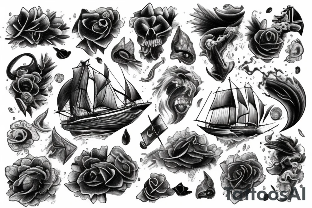 Ship in a storm tattoo idea