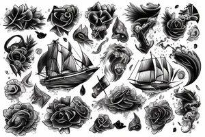 Ship in a storm tattoo idea