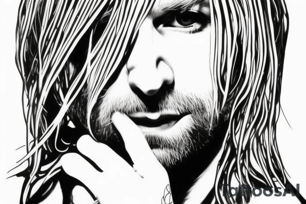 kurt cobain portrait tattoo idea