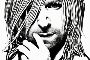 kurt cobain portrait tattoo idea