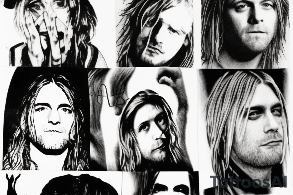 kurt cobain portrait tattoo idea