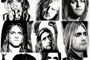 kurt cobain portrait tattoo idea