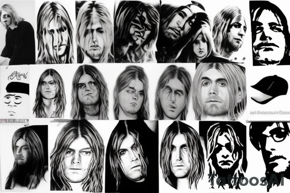 kurt cobain portrait tattoo idea