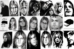 kurt cobain portrait tattoo idea