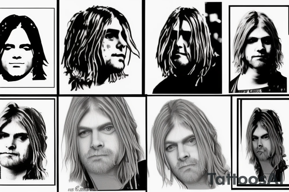 kurt cobain portrait tattoo idea
