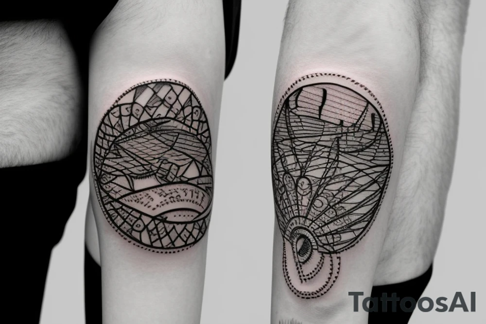 A street lamp with water inside tattoo idea