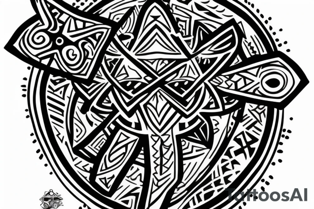 A cross with a seagull on top of it tattoo idea