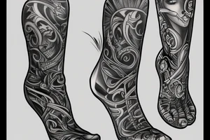 Wraps down the leg book tattoo tattoo idea