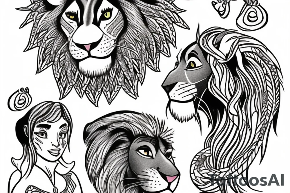 Nala and Kiara from The Lion King tattoo idea