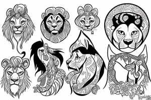 Nala and Kiara from The Lion King tattoo idea