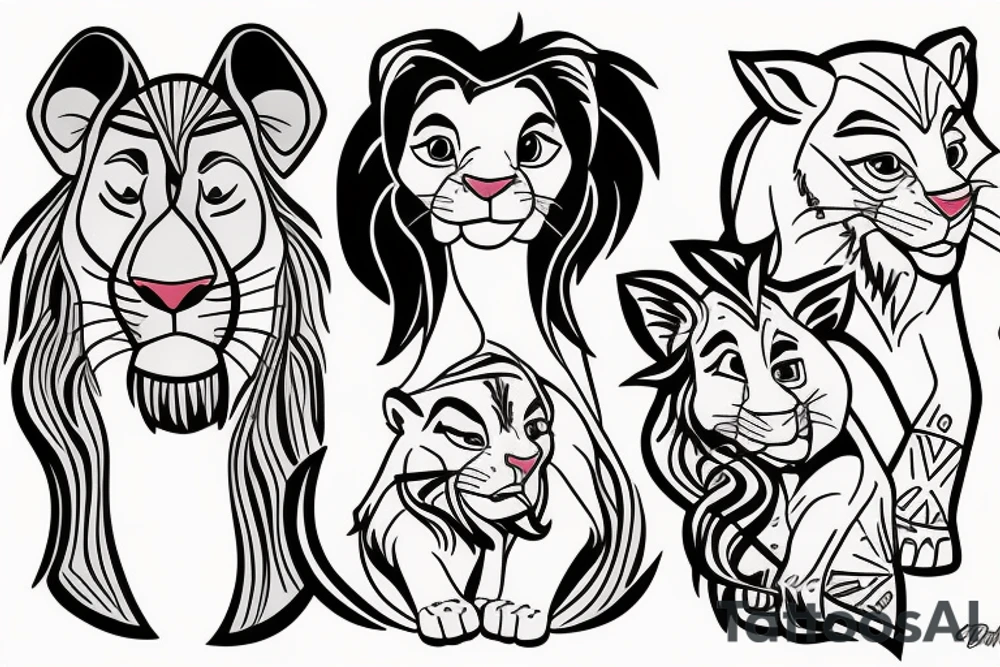 Nala and Kiara from The Lion King tattoo idea