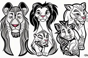 Nala and Kiara from The Lion King tattoo idea