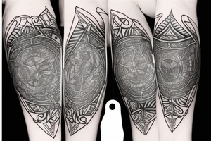 The basis of the tattoo is the graphic formula of adrenaline, combined with the golden ratio tattoo idea