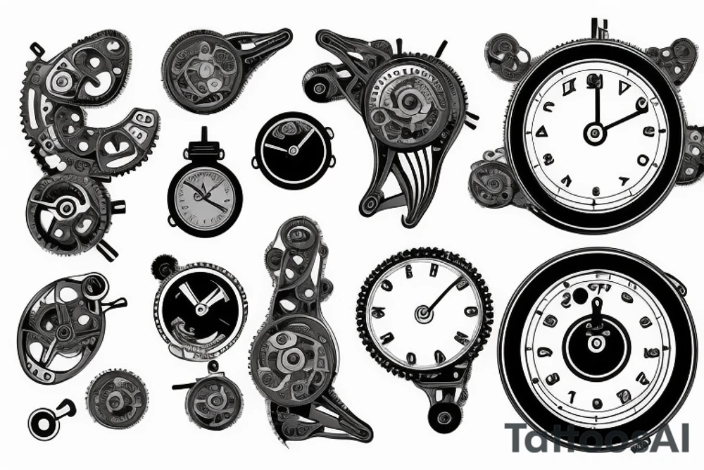 mechanical step counter with dial tattoo idea