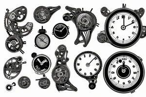 mechanical step counter with dial tattoo idea