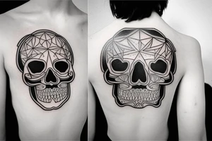 Skull tattoo with thin lines. very clean and proportionate tattoo idea