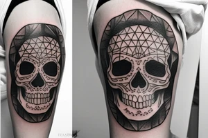 Skull tattoo with thin lines. very clean and proportionate tattoo idea