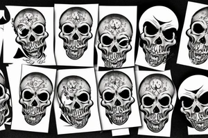 a laughing skull tattoo idea