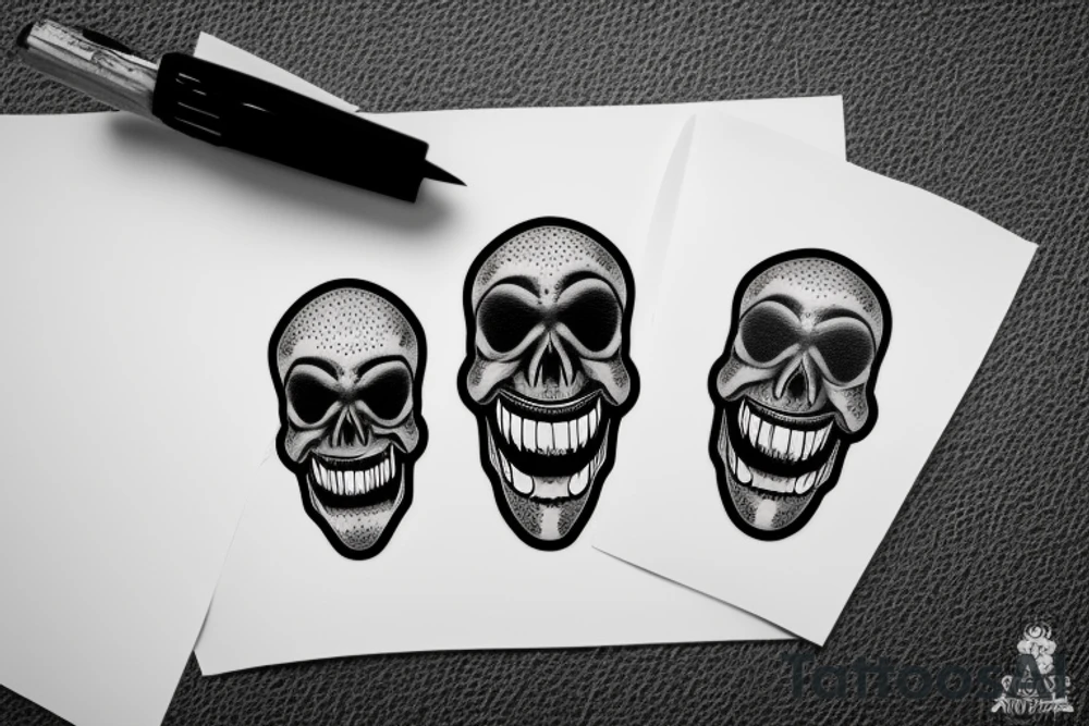 a laughing skull tattoo idea
