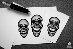 a laughing skull tattoo idea