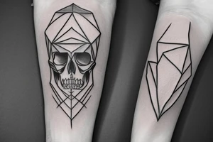 a fine line skull tatoo with sharp edges tattoo idea
