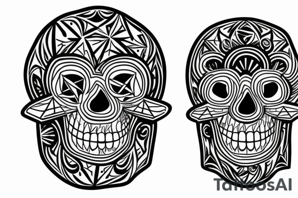 a geometric skull tatoo head tattoo idea